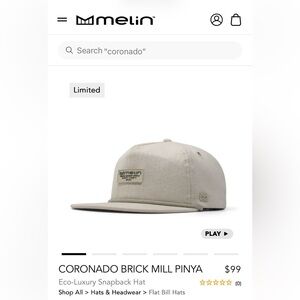 Melin Coronado Brick Mill Pinya Snapback Hat - Straw